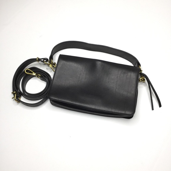 madewell leather flap convertible crossbody bolsa